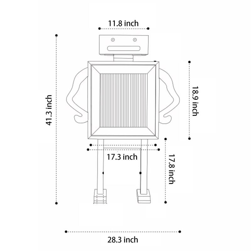 42" Robot Wooden Storage Cabinet Wine Rack
