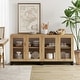 preview thumbnail 55 of 62, WAMPAT Multifunctional Sideboard Buffet Cabinets with Glass Doors, Modern Sideboard with Adjustable Shelf, Coffee Bar Cabinet
