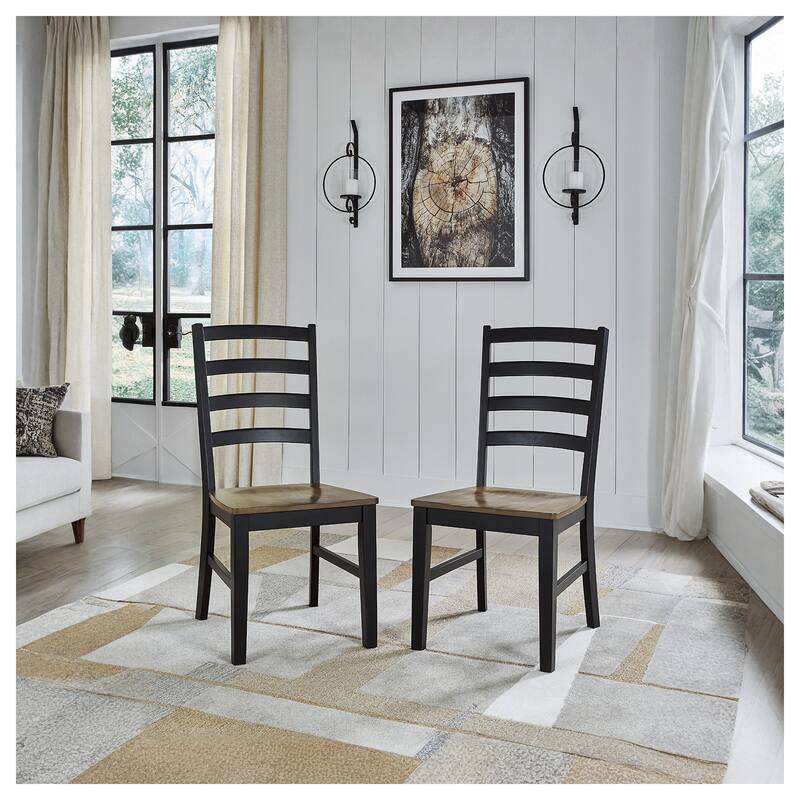 Signature Design by Ashley Wildenauer Brown/Black Dining Chair - 19" W x 23.25" D x 39" H - Set of 2 - 19" W x 23.25" D x 39" H - Brown/Black - Dining Height