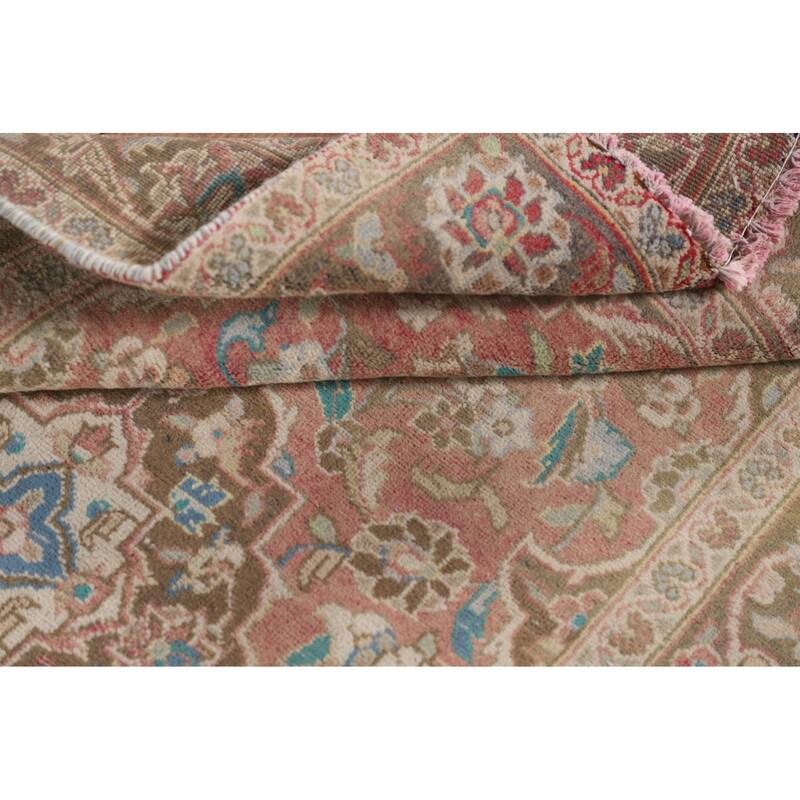Kashan Persian Vintage Runner Rug Handmade Wool Carpet - 3'1"x 10'7"
