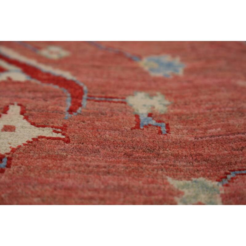Orange Vegetable Dye Heriz Serapi Oriental Rug Handmade Wool Carpet - 8'10"x 11'9"