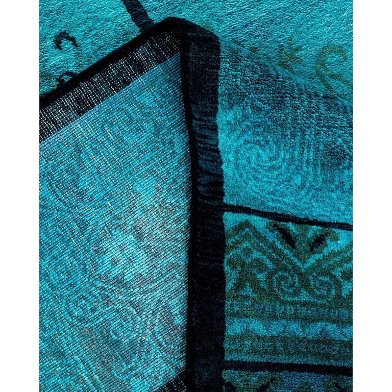 Vibrance, One-of-a-Kind Hand-Knotted Area Rug - Blue, 6' 0" x 8' 11" - 6' 0" x 8' 11"