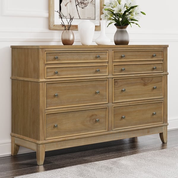 Modern Solid Wood Dresser with 6 Drawers - Bed Bath & Beyond - 37749726
