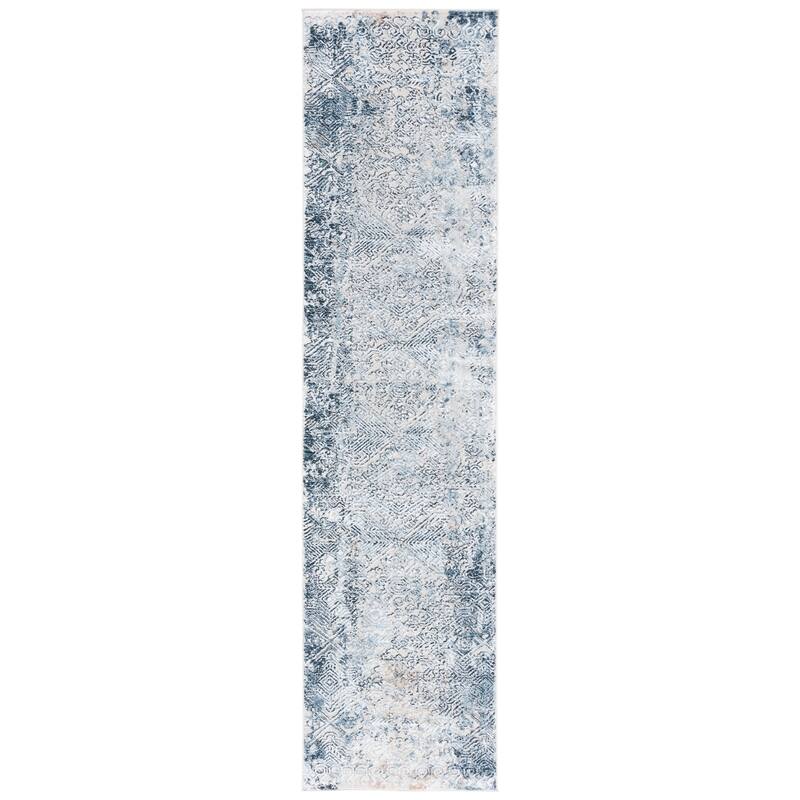 SAFAVIEH Parker Barbra Modern & Contemporary Rug - 2' x 8' Runner - Blue/Taupe