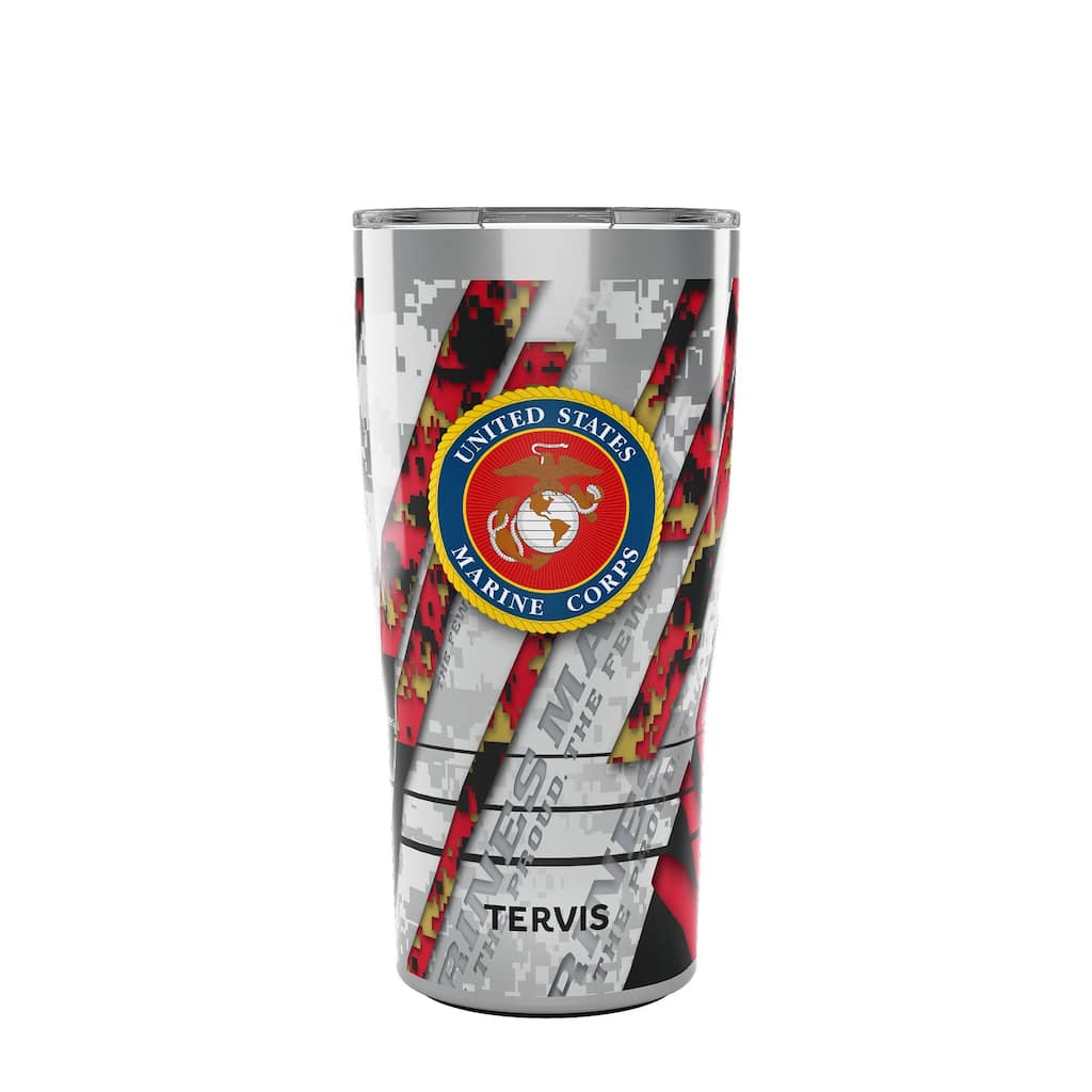 Tervis Traveler Marines Logo Digi Camo Triple Walled Insulated Travel Tumbler, Stainless Steel - 20oz