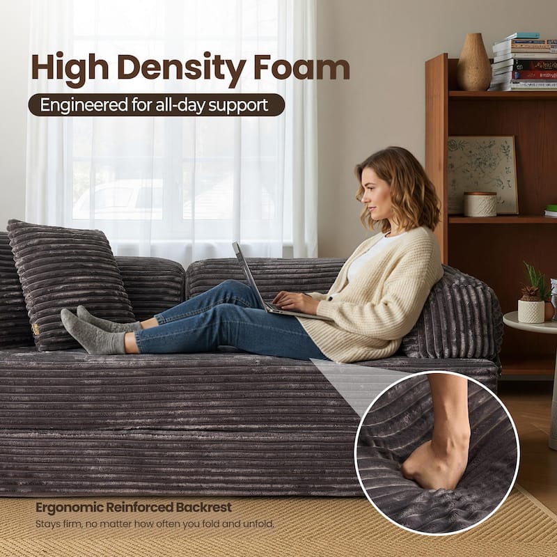 OVIOS Supreme Soft Fluffy Loveseat Sleeper Sofa