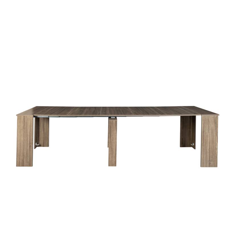 GDF Studio - Lalia Modern Multifunctional Extendable Dining Table with Storage Panels - 118.11"