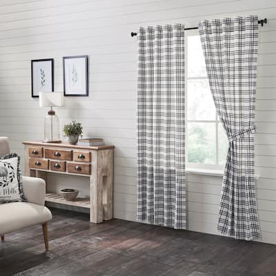 Sawyer Mill Black Plaid Panel Set of 2 84x40