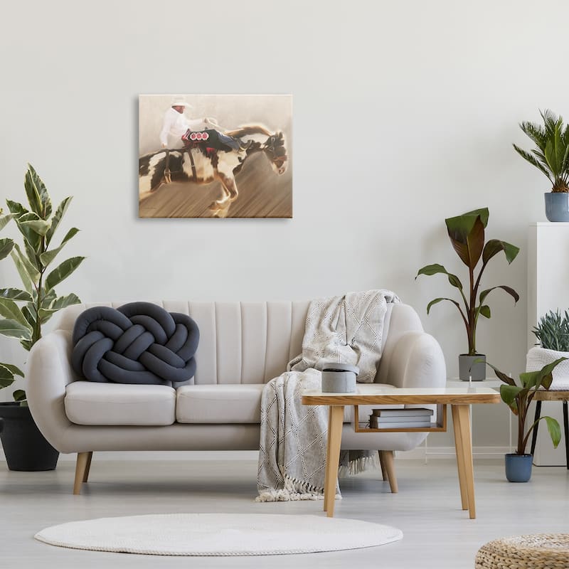 Stupell Cowboy Riding Horse Canvas Wall Art Design by Kari Brooks
