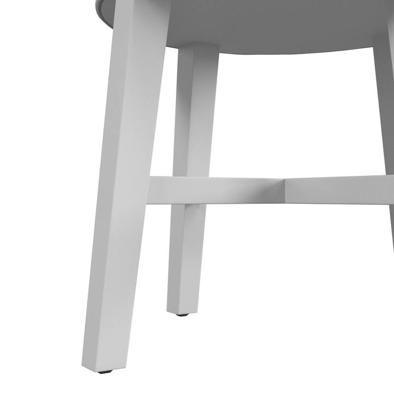 Hillsdale Furniture Sophia Tufted Backless Vanity Stool, White with Spa Blue Fabric - Spa Blue - 16" x 16" x 18"