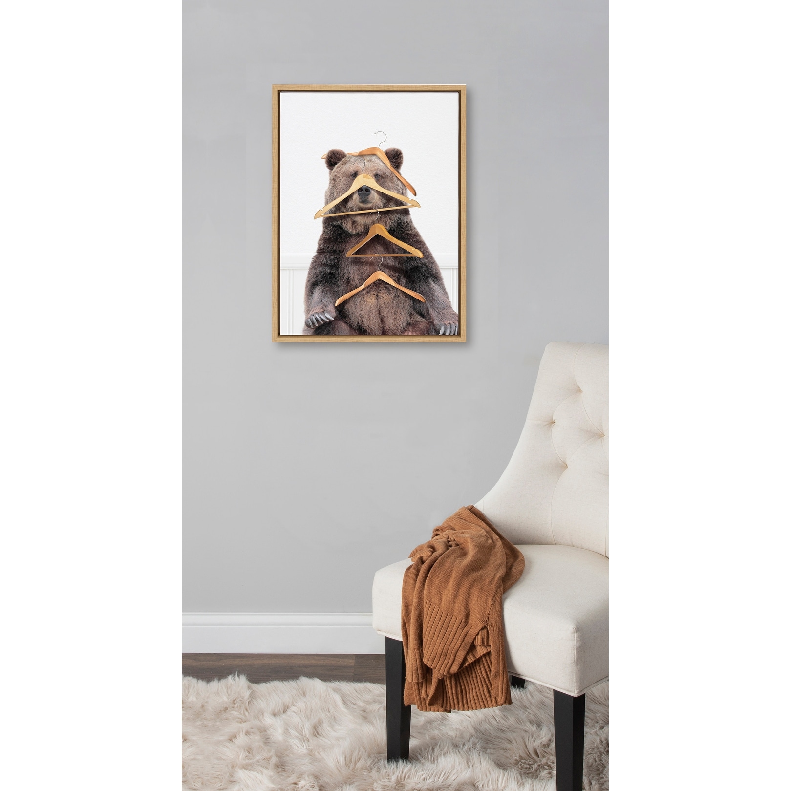 Kate and Laurel Sylvie Hang Out Bear Framed Canvas by Amy Peterson Bed  Bath  Beyond 36063463