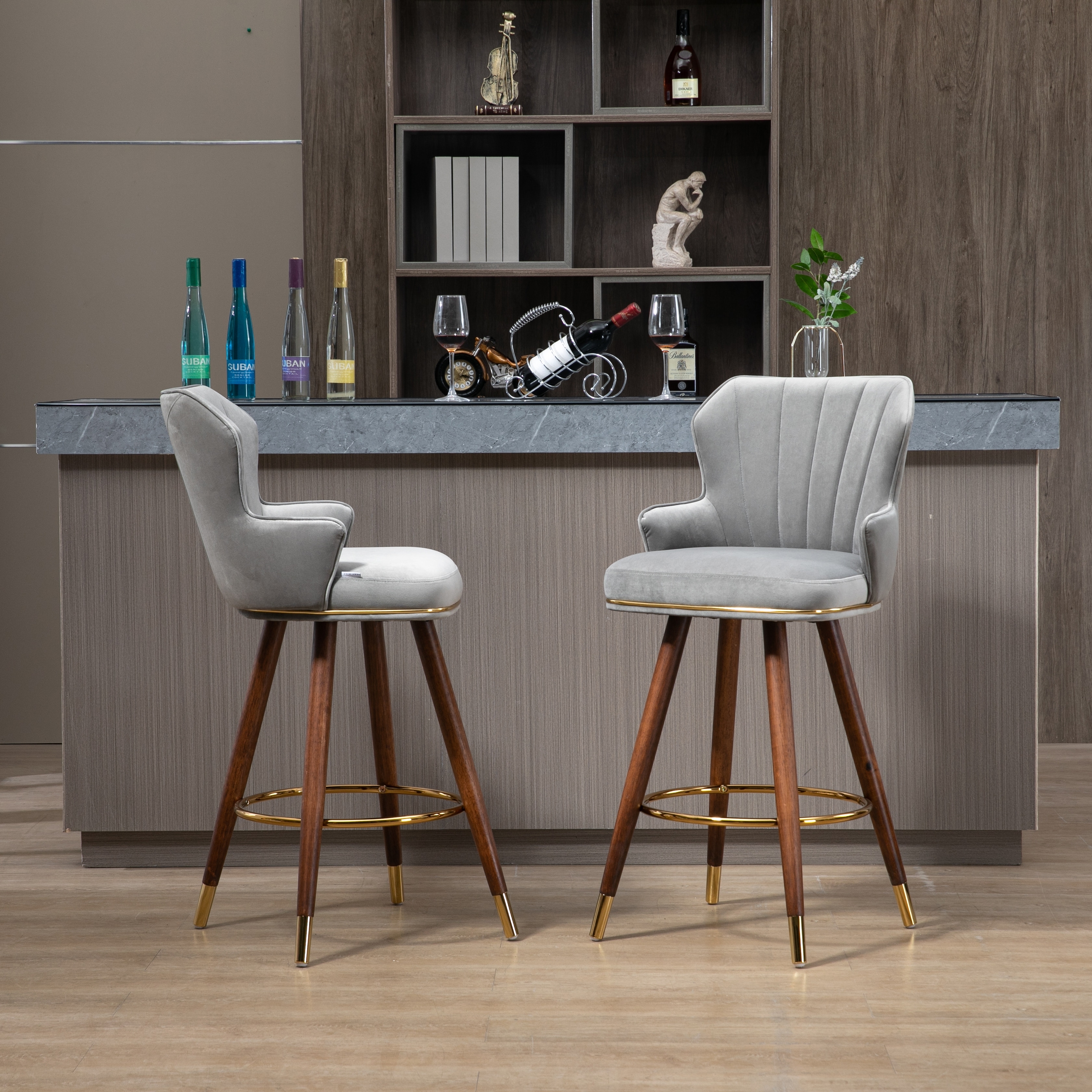 wivel Bar Stools with Backrest Footrest with a fixed height of 360 degrees