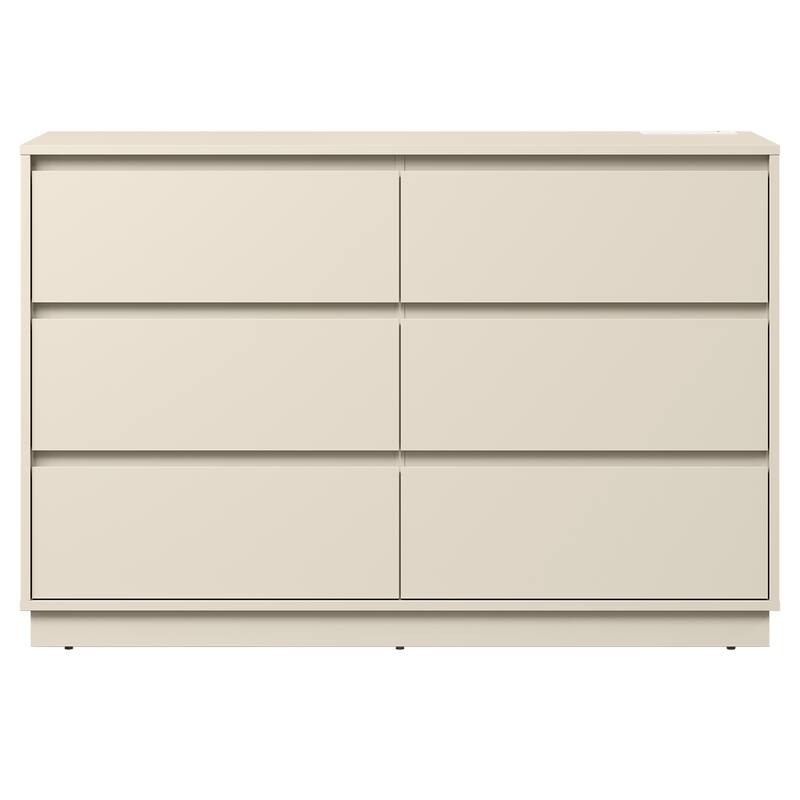 47" Wide 6 Drawer Dresser for Bedroom with Charging Station
