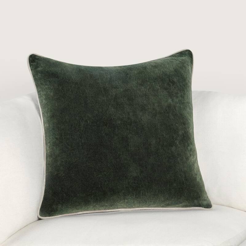 Villa by Classic Home Harriet Velvet Throw Pillow - 22x22 - Forest Green