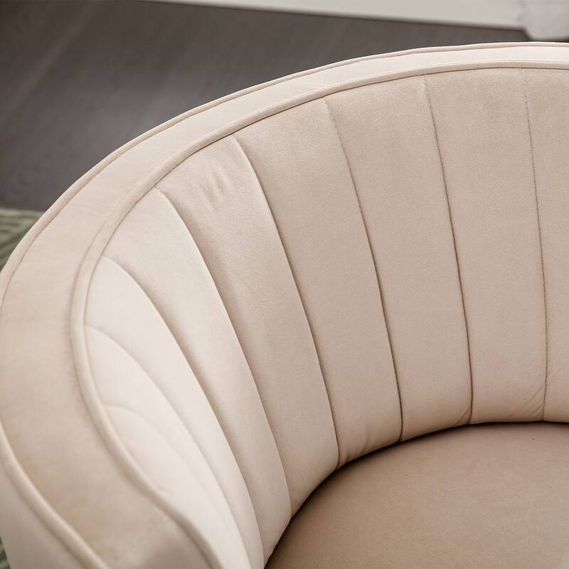Modern Velvet 360 Degree Swivel Round Armrest Upholstered Accent Chair