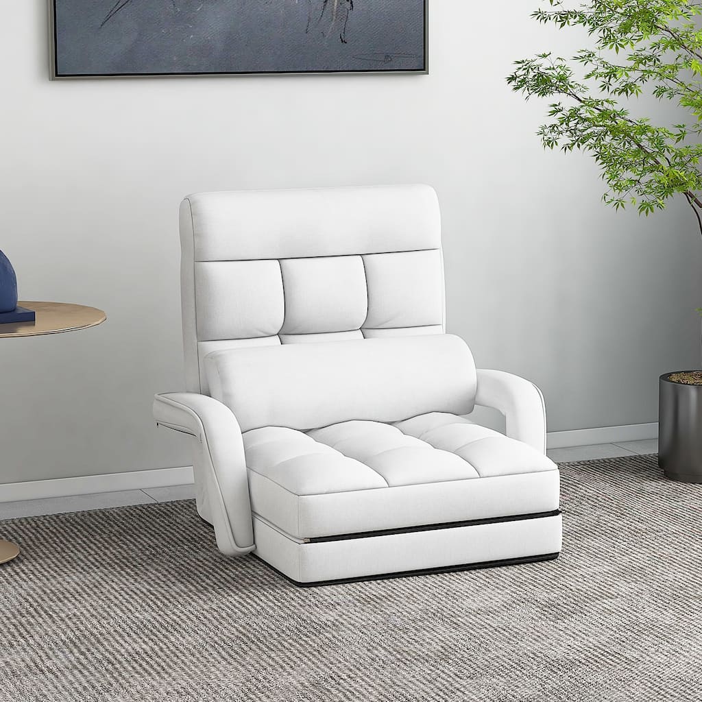 Gymax Folding Floor Chair Indoor Lazy Sofa Armchair w/ 6-Position