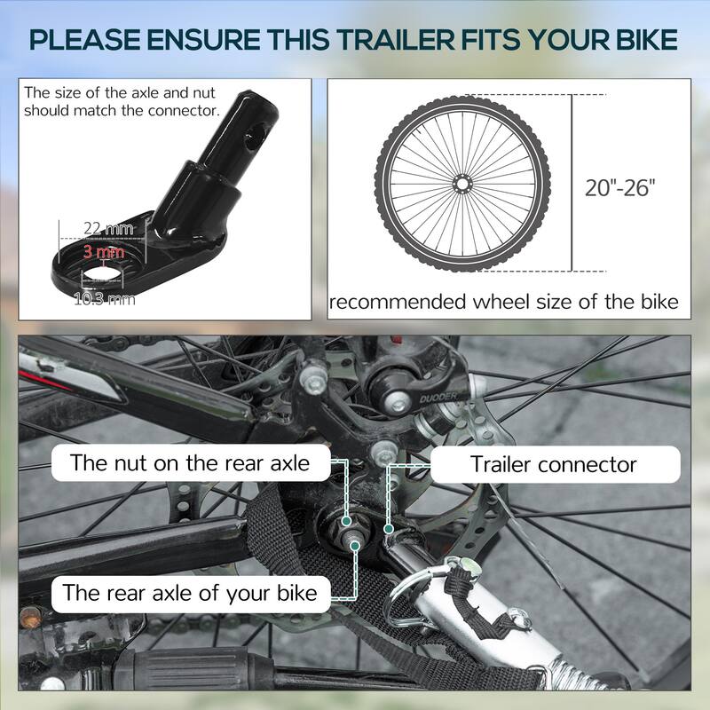Foldable Bike Cargo Trailer with Steel Frame, Detachable Walls, and 16-Inch Wheels