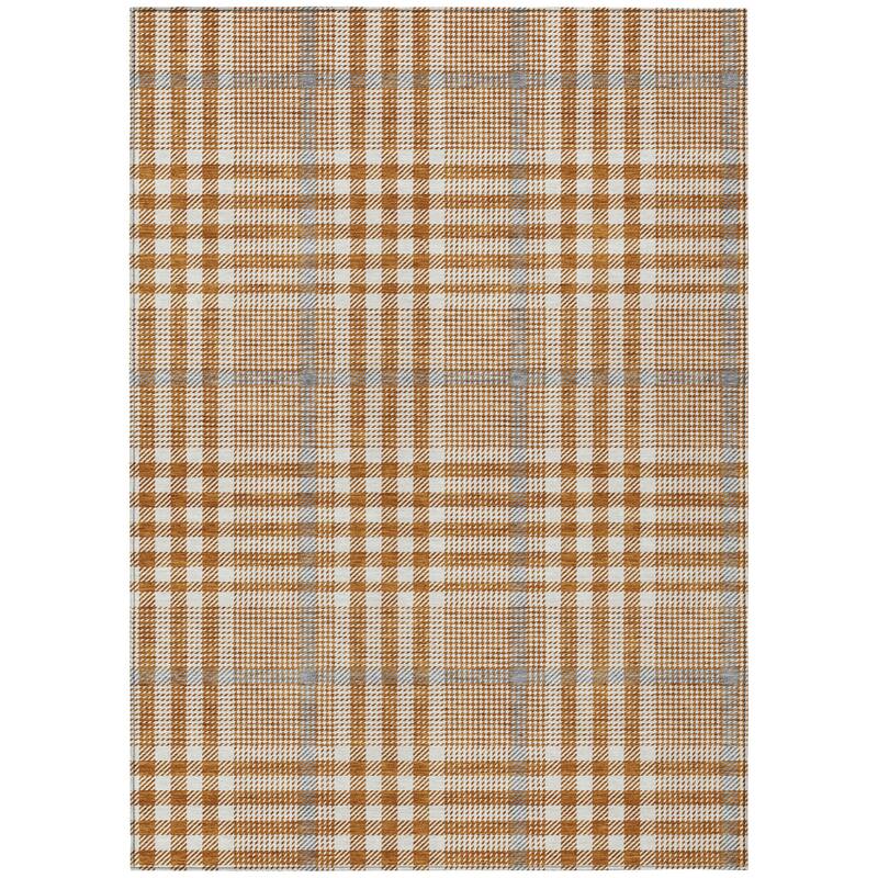 HomeRoots Plaid Transitional Rectangle Outdoor Rug