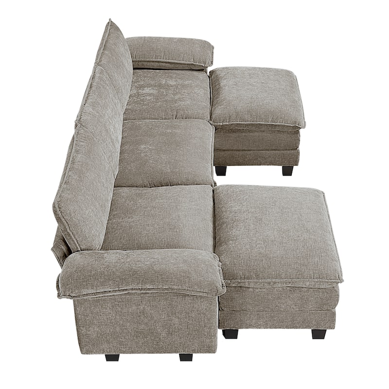 Fremont & Park Terra Chenille 5-Piece Modular Sectional Sofa - Ottoman