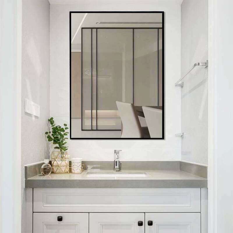 Modern Large Black Rectangle Wall Mirrors for Bathroom Vanity Mirror