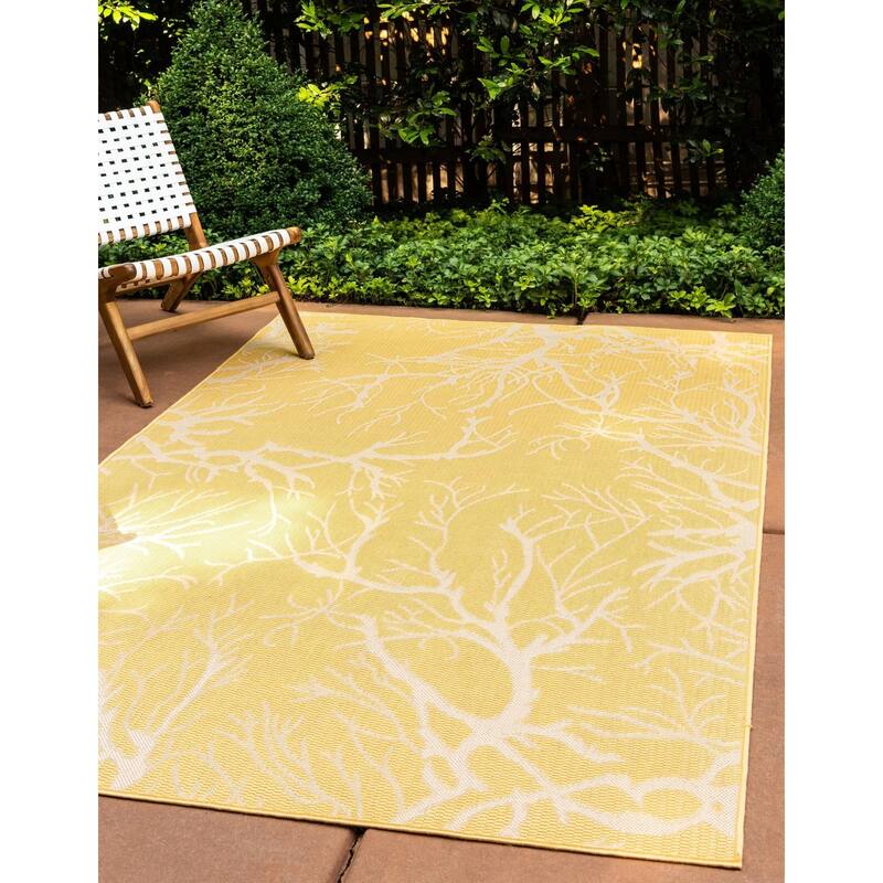 Outdoor Turgh Collection Area Rug - Yellow - 8'x11'4"