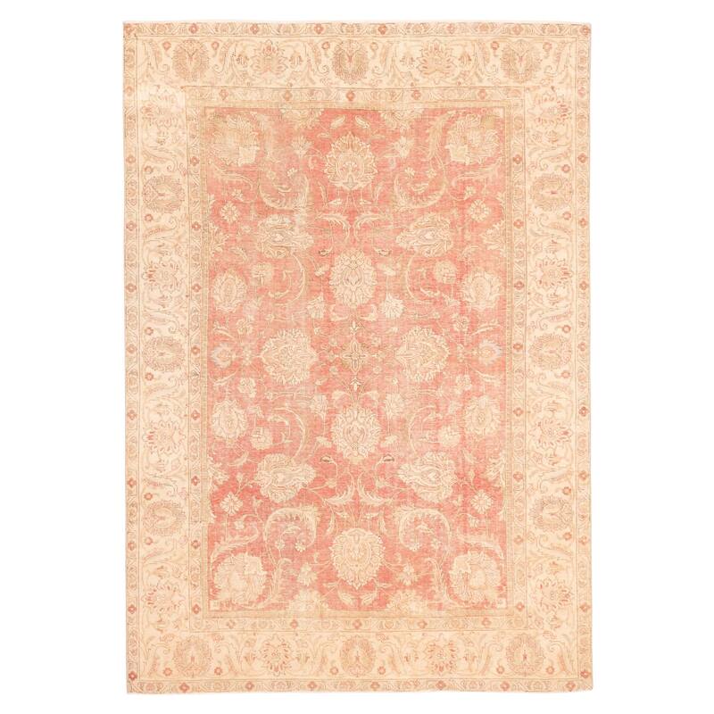 ECARPETGALLERY Hand-knotted Antalya Vintage Light Red Wool Rug - 7'4 x 10'7