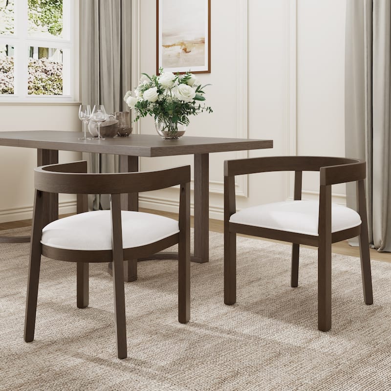 Ladieu Fabric and Wood Tub Dining Chairs （Set of 2）by Christopher Knight Home