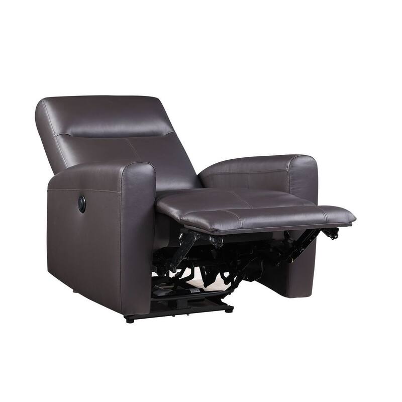 Top Grain Leather Power Motion Recliner with Horizontal Tufting and