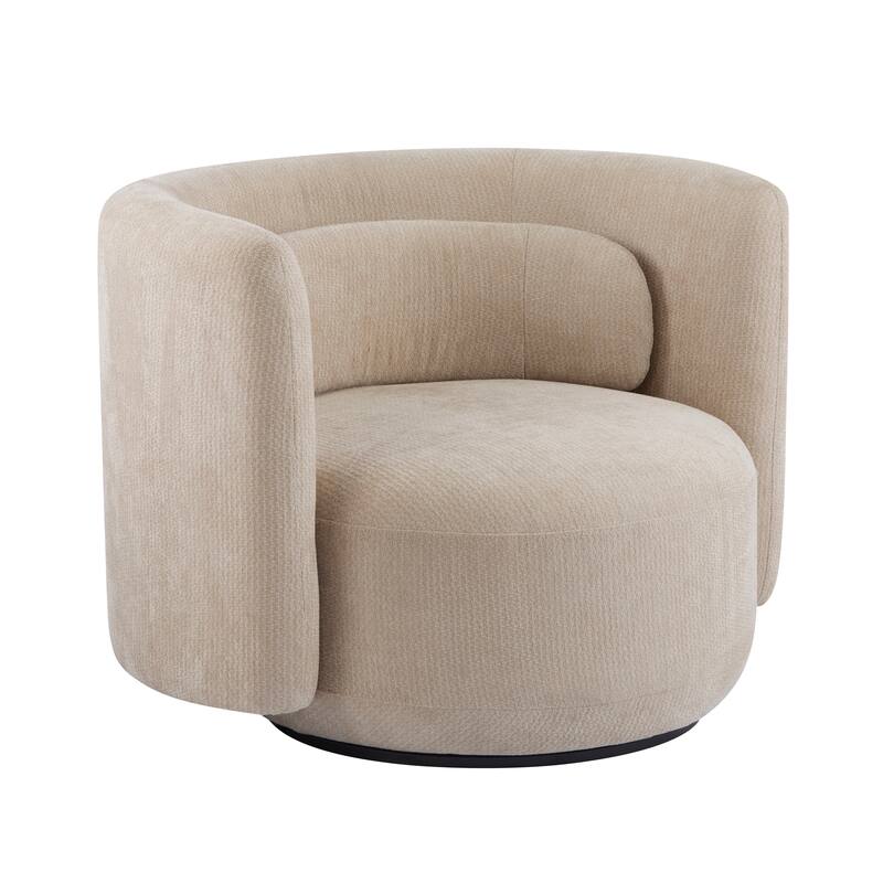 Christopher Knight Home - Swivel Green Fabric Accent Armchair with Lumbar Pillow