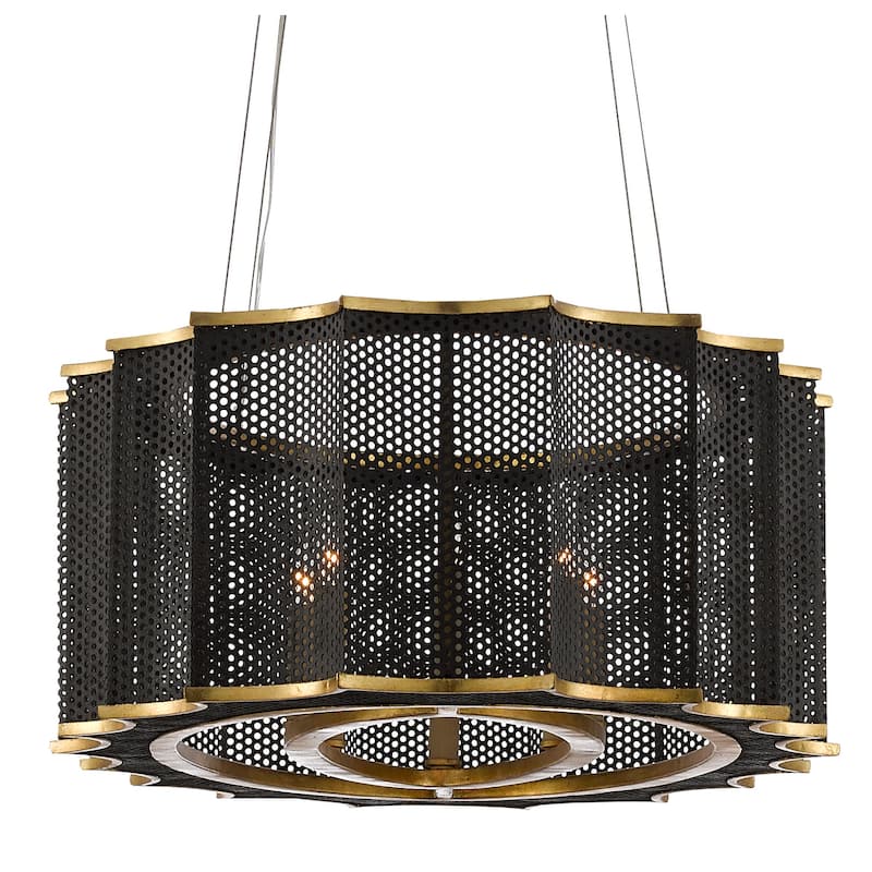 Currey & Company Nightwood Chandelier - 10"h x 22"w x 38"d