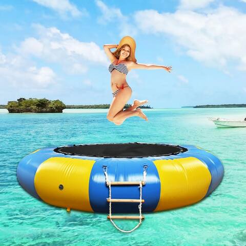 6.5Ft/10Ft Inflatable Trampoline Bounce Swim Platform For Sports