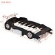 preview thumbnail 3 of 12, Black Twin Size Wood Race Car-Shaped Platform Bed with Wheels