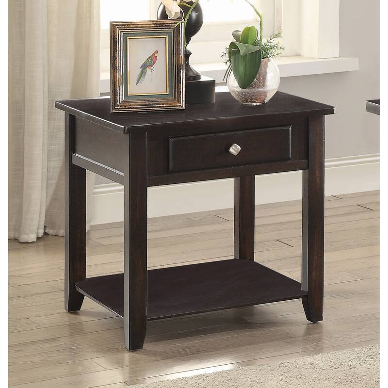 Narona Walnut Square 1-shelf End Table