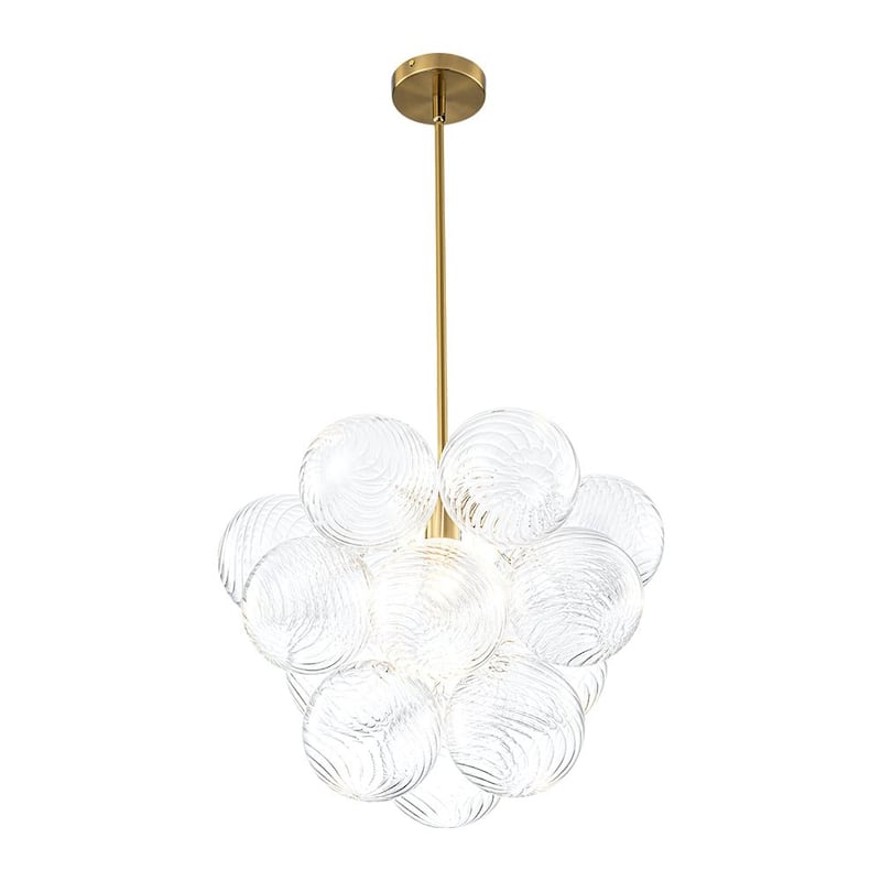 Glam Single-light Dining Room Glass Globe Bubble Chandelier - N/A