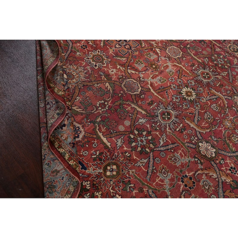 Pre-1900 Antique Sultanabad Persian Area Rug Hand-knotted Wool Carpet - 9'1" x 13'0"