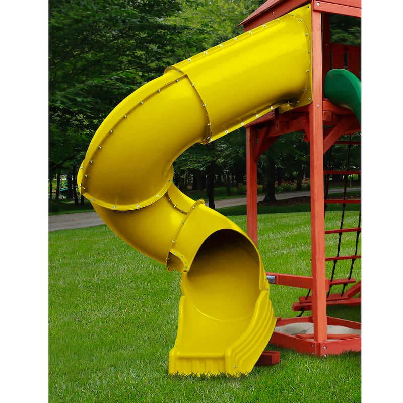Swing-N-Slide Yellow Turbo Tube Slide - Mounts to 7' Platform - 118.75"H x 58.69"W x 63.44" L