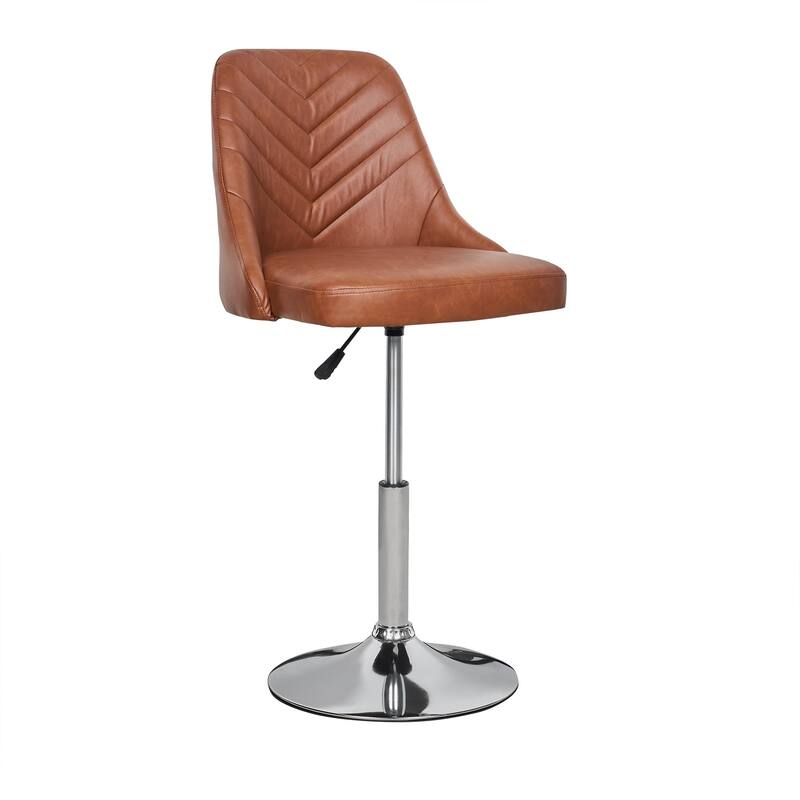 Javlergo Set of 1/2/3 Brown & White PU Leather Adjustable Swivel Bar Stools for Kitchen Living Room Office