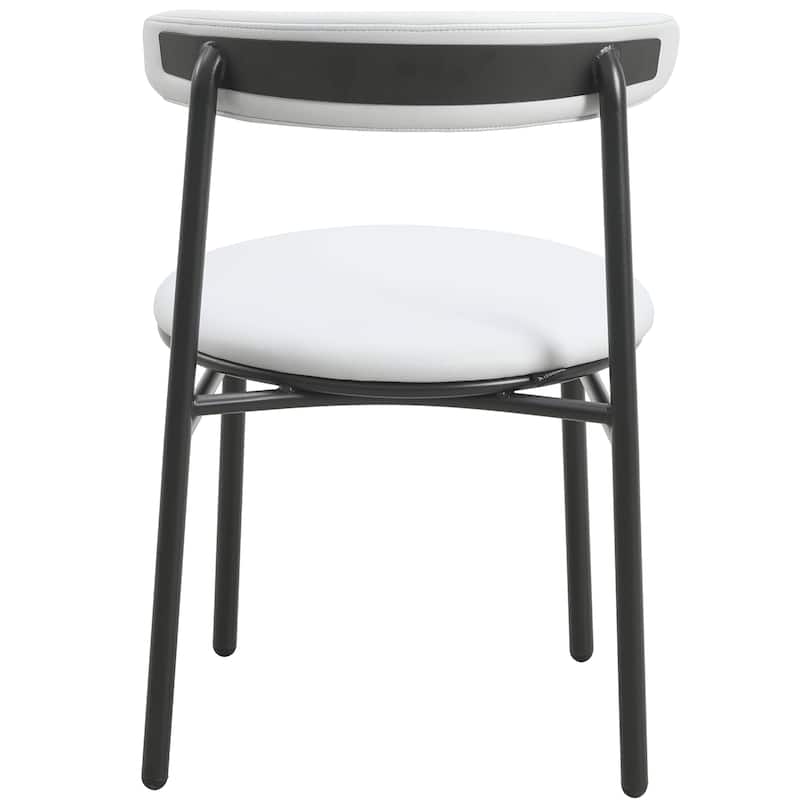 Lume Modern Dining Chairs Polyester Fabric Seat with Steel Legs by LeisureMod
