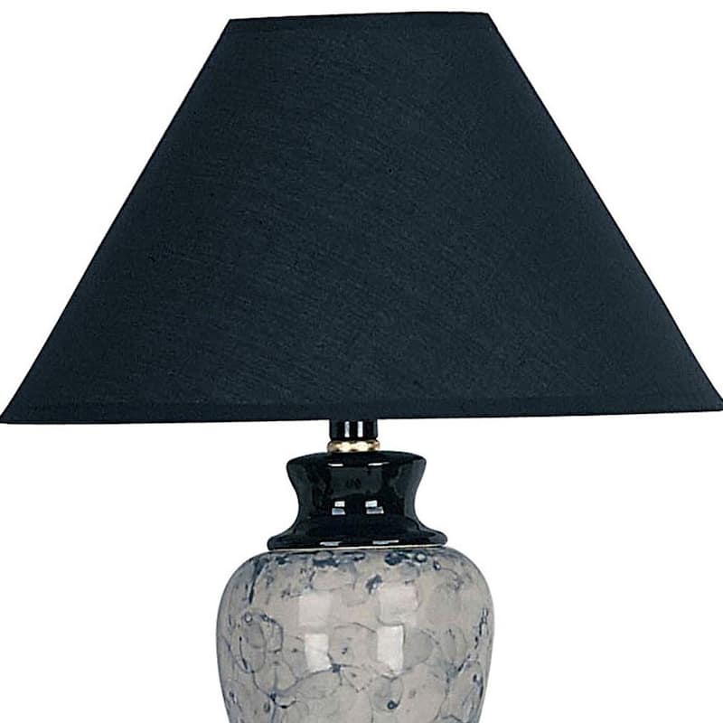 HomeRoots 13" Black Ceramic Bedside Table Lamp With Black Shade - 10