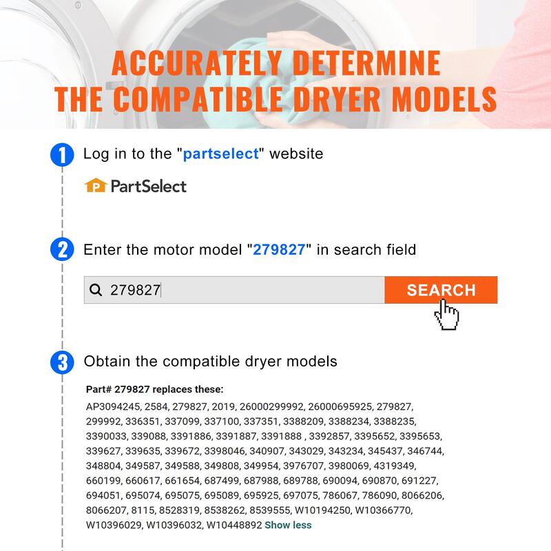 Dryer Motor Compatible with Samsung Kenmore Dryer