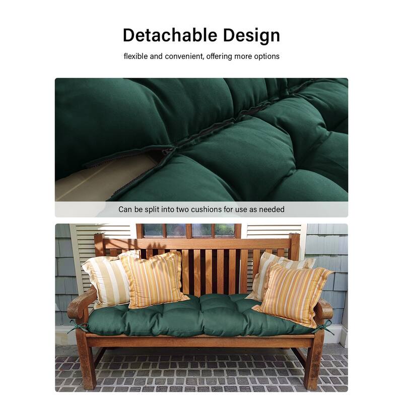 WINSOON 48x40x4 Inch Porch Swing Cushion, Outdoor Swing Bench Cushion with Backrest, Waterproof Bench Cushion