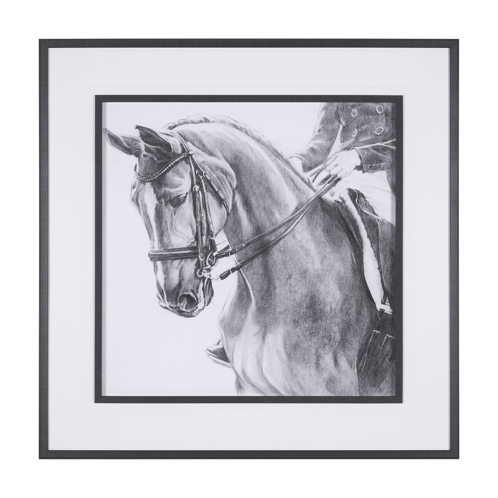 Mercana Poised by Mercana Studio a Hand Embellished Textured Framed Art Print Matted under Glass