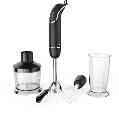 Daily Boutik Electric 4-in-1 Hand Immersion Blender with 12-Speed Stick - 9.9" x 5.5" x 9.9"