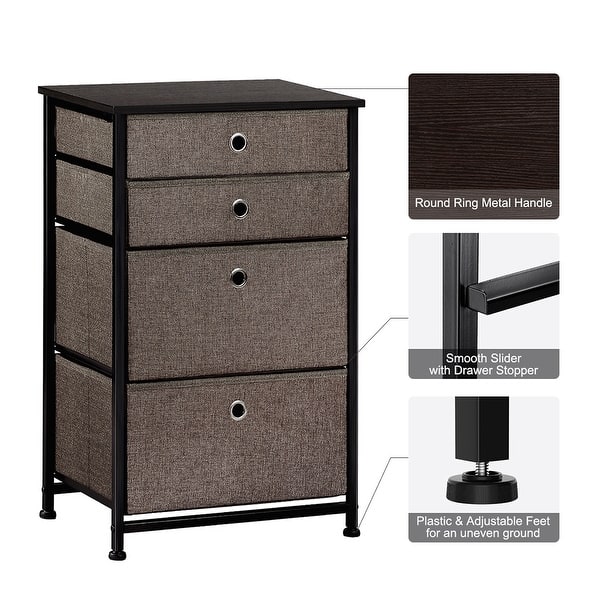 Shop Langria 4 Tier Faux Linen Home Dresser Tower With 4 Easy Pull