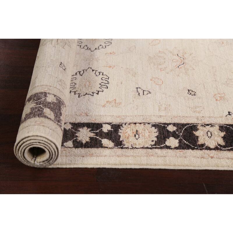 Vegetable Dye Peshawar Chobi Oriental Floral Runner Rug Wool Handmade - 3'2" x 9'7"