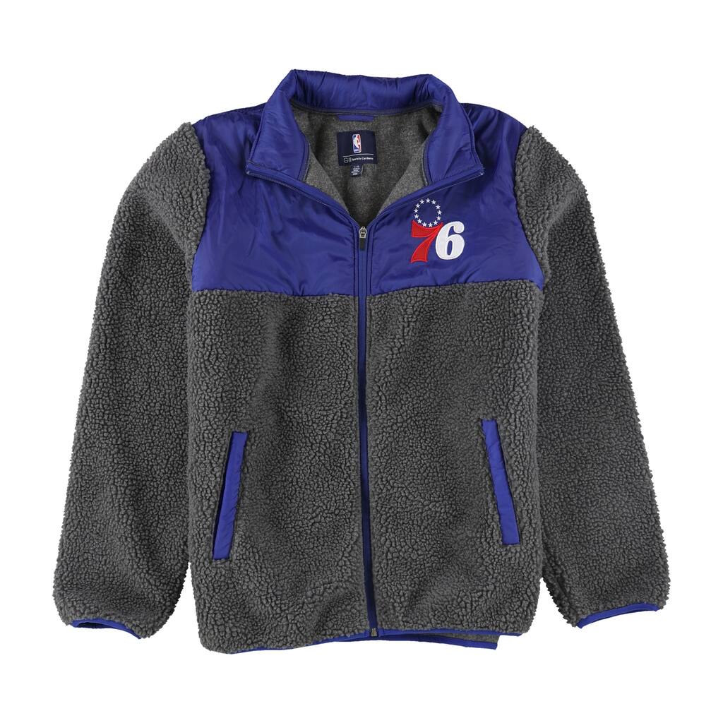 G-III Sports Mens Philadelphia 76ers Fleece Jacket,, Grey, Large