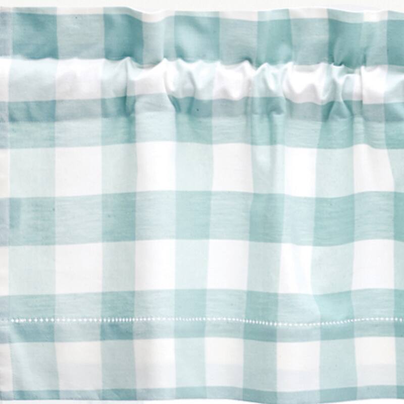 Franklin Check Cotton Window Curtain Valance Set of 2 - 15.5 x 72