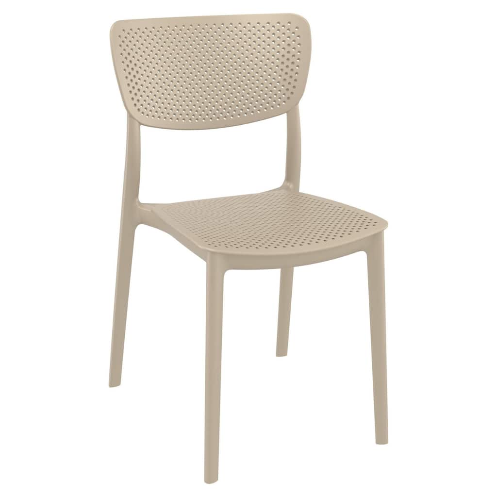33" Taupe Brown Stackable Patio Dining Chair