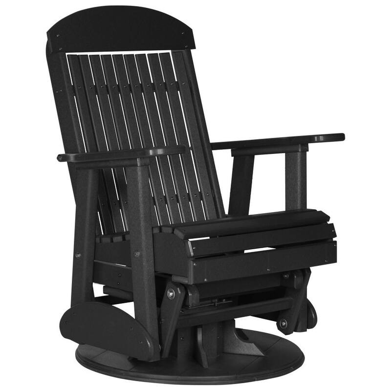 Poly Lumber Classic Swivel Glider Chair - Black