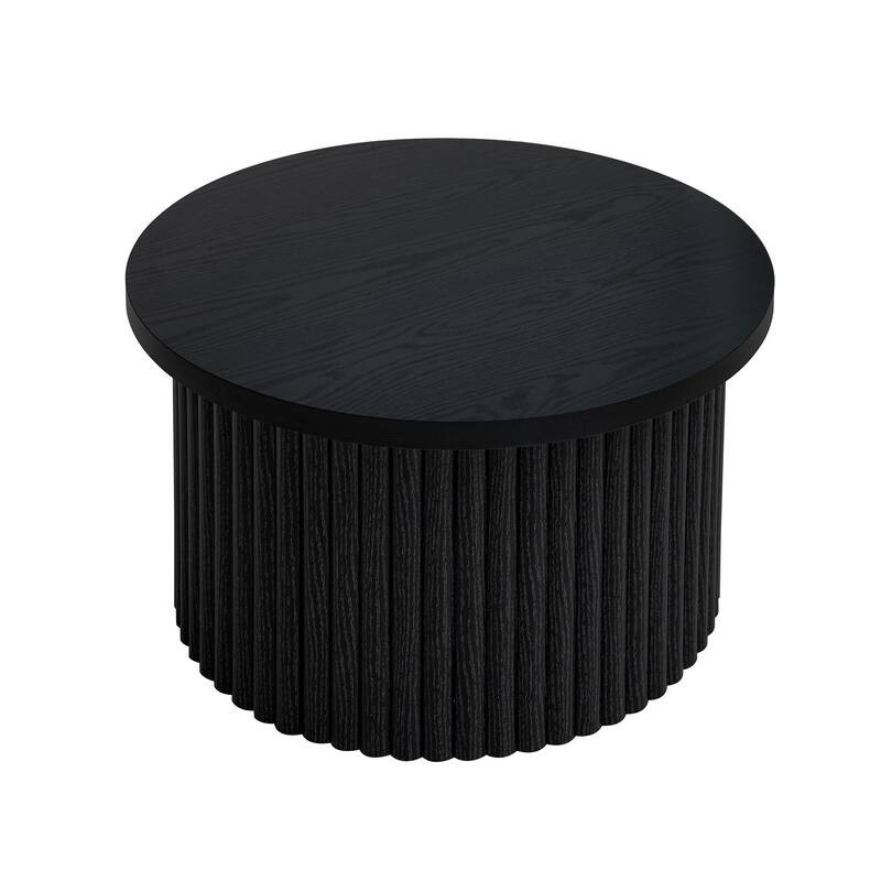 MDF Coffee Table Set with Slatted Legs & Non-Slip Pads